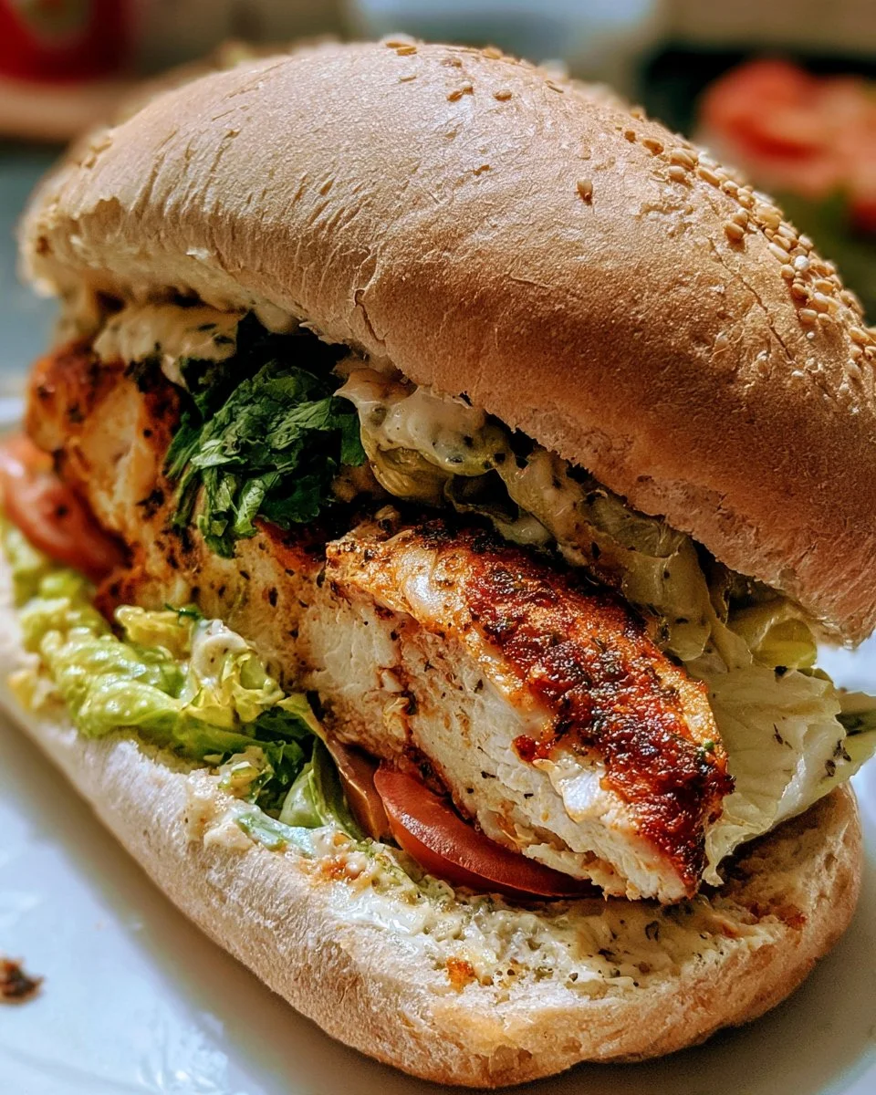 Chicken Caesar Sandwich on Bread
