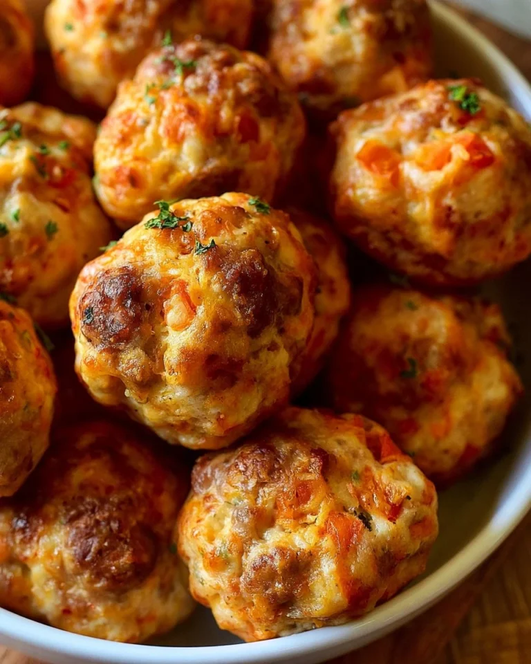 Cream Cheese Sausage Balls with Rotel served on a platter