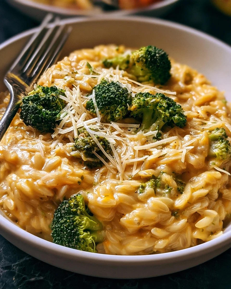 Creamy One-Pot Broccoli Cheese Orzo