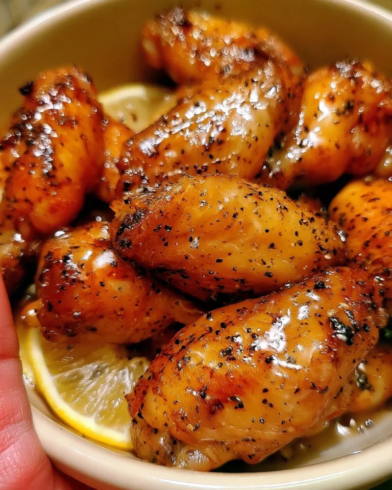 Delicious Honey Lemon Pepper Wings served on a platter