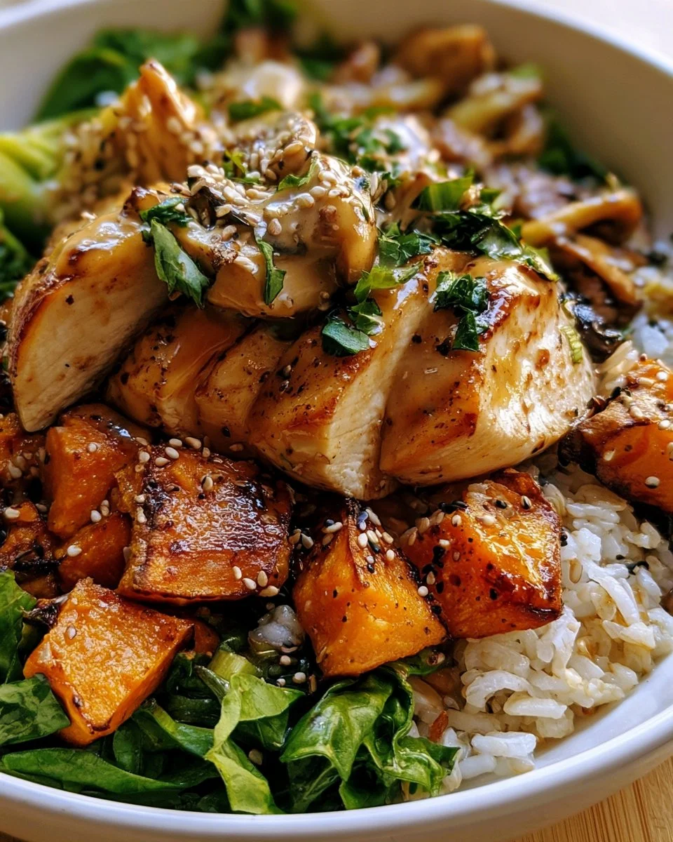 Maple Dijon Chicken Bowls with Sweet Potatoes