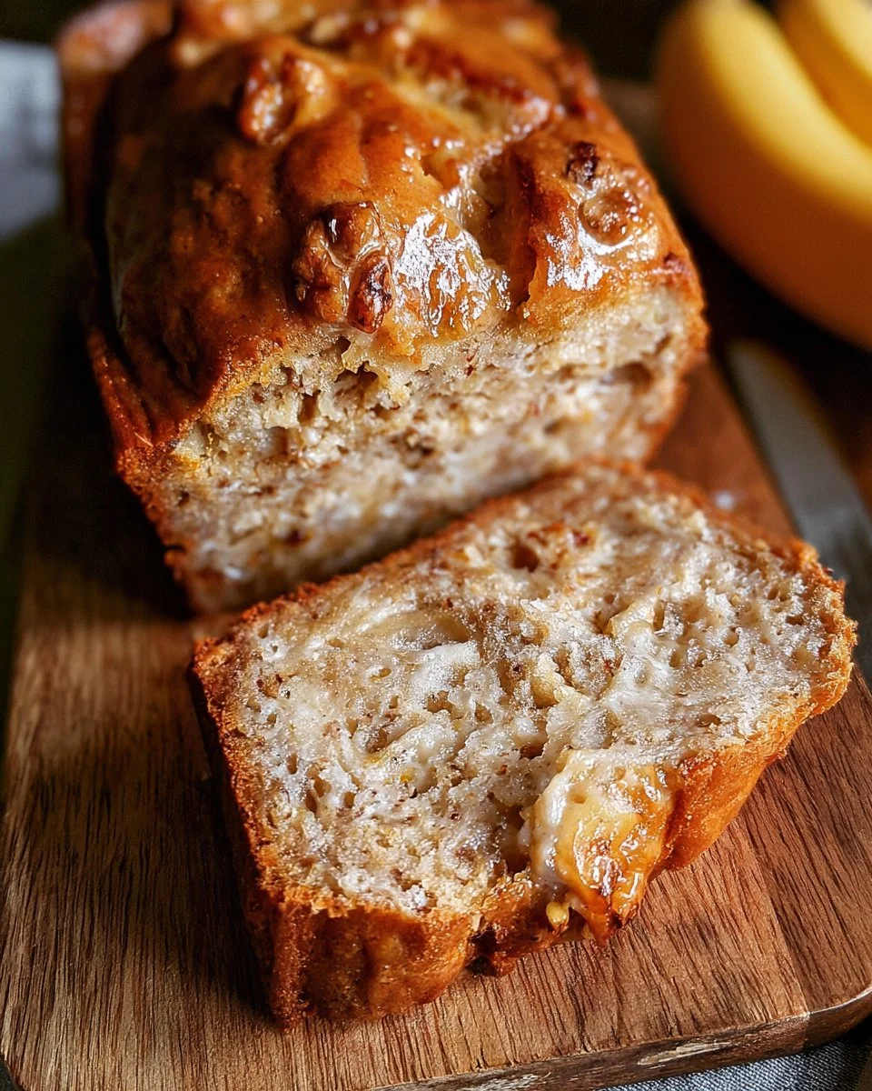 Moist Banana Bread with Sour Cream.