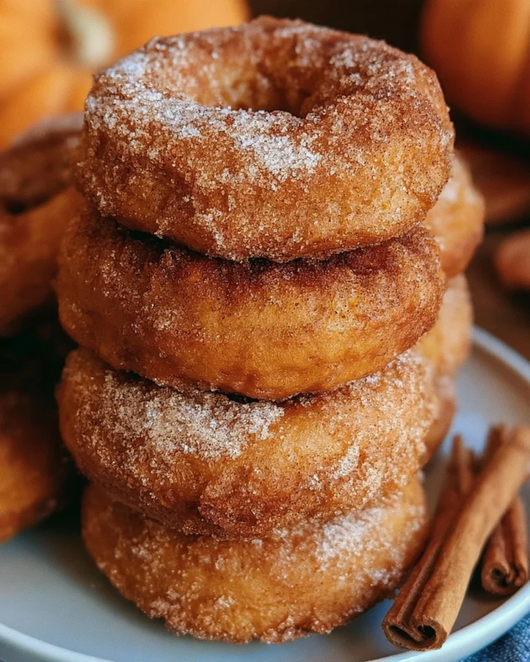 Oven-baked pumpkin spice donuts topped with fall spices and icing